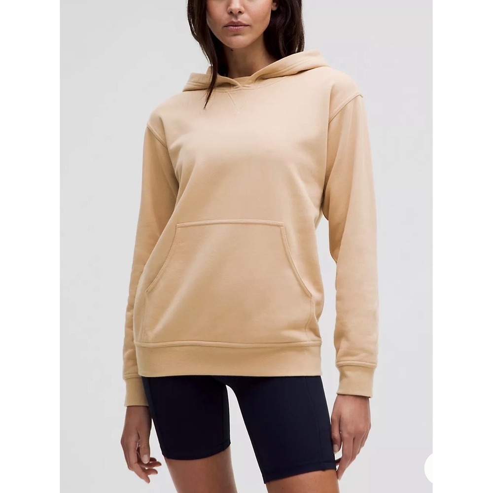 Lululemon All Yours Hoodie French Terry Tan Beige LW3AMS Size 4 Pullover‎